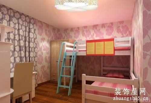 小户型室内卧室高低床装修效果图片
